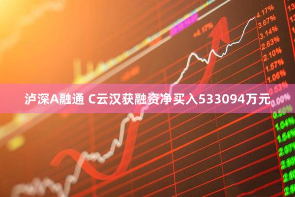 泸深A融通 C云汉获融资净买入533094万元